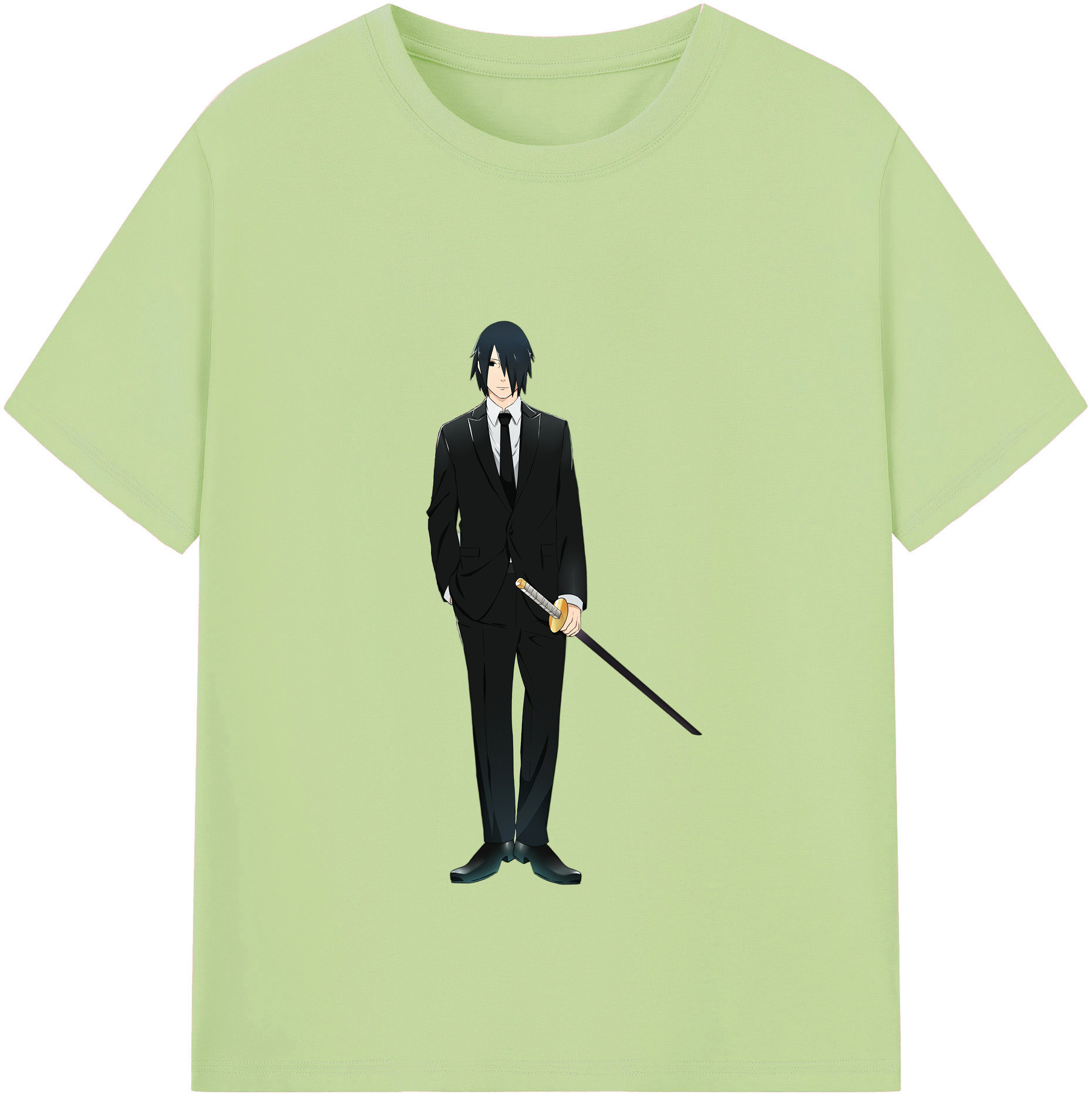 （画像用） NARUTO -ナルト- うちは サスケ Uchiha Sasuke 綿100％半袖Tシャツ（フロントプリント）